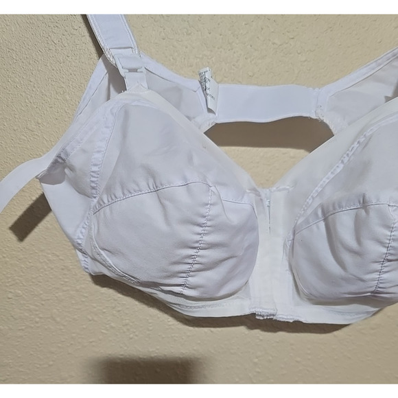 Vtg Exquisite Form White Full Coverage Unlined Pointy Cup Wire Free Bra Size 38B - Picture 3 of 6